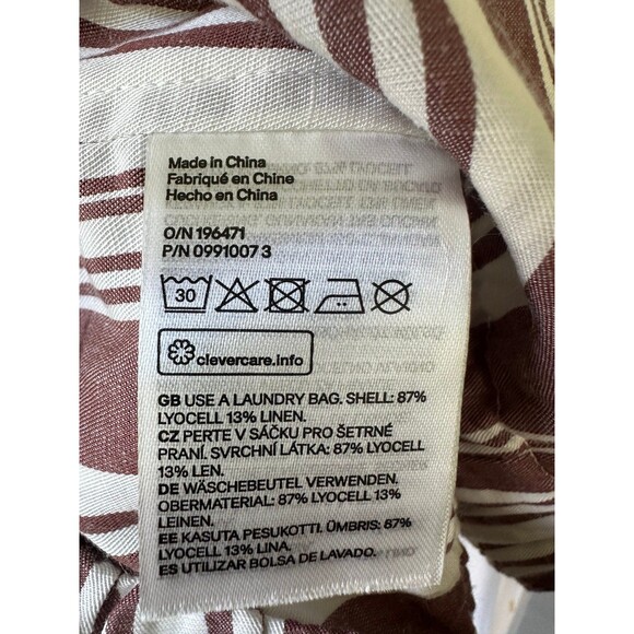 Lemlem + H&M Women's Linen Blend Stripe Elastic Hem Adjustable Strap Crop Top XS - Picture 9 of 9